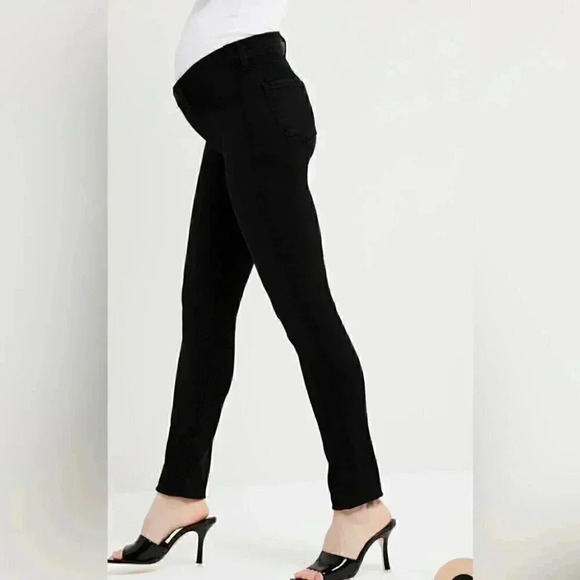 J brand MamaJ casual stretch stylish trendy skinny blck maternity denim jeans 24 - Picture 1 of 4